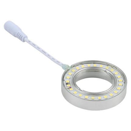 LED Ring Light for Everyday Microscope Observations — compact circular LED ring light for stereo microscope with cable for even, shadow-free illumination
