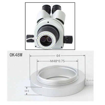 LED Ring Light for Everyday Microscope Observations on stereo microscope providing even shadow-free illumination for insect and plant examination