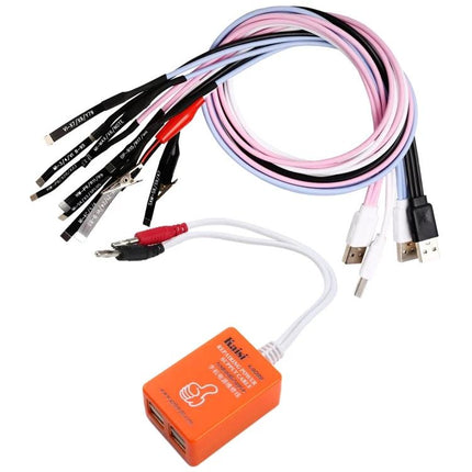 Kaisi K-9088 Repair Power Supply Cable for Android and iPhone with labeled test leads and USB connectors