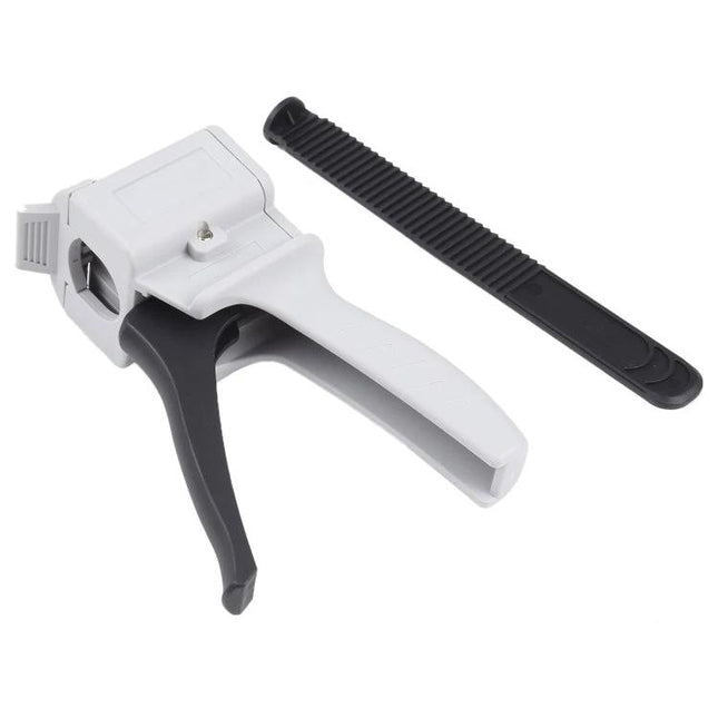 Compact Glue Dispensing Gun for Mobile Device Repairs handheld white applicator with black trigger and spatula for precise on-the-spot phone repairs