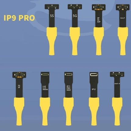 Mechanic iP9 Pro Battery Test Cable for iPhone 5-12 Series and iPad Mini array of diagnostic connectors for multiple iPhone and iPad Mini models