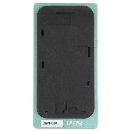 iPhone 13 Screen Repair Positioning Mat with Frame Bezel - metal alignment mat for precise iPhone 13 screen replacements