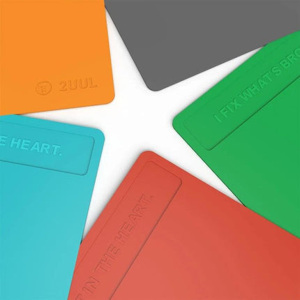 Alt Tag: 2UUL Heat-Resistant Silicone Pad for Workbench Use, 40x28cm colorful silicone workbench pads arranged in a star pattern