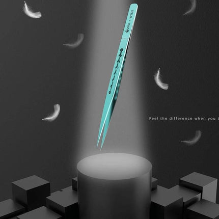 2UUL & Wylie Titanium Straight Tip Tweezers for Precision Work suspended teal titanium tweezers with sharp straight tip for electronics and microscopy