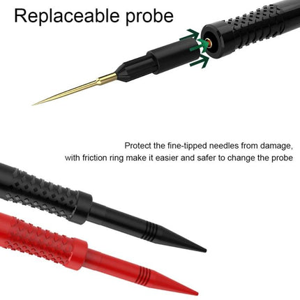 BEST Digital Multimeter Replaceable Probe for Everyday Testing showing red and black replaceable fine-tipped probes and secure connection