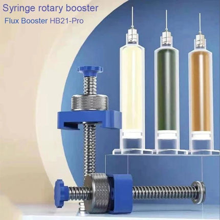 Mijing HB21 Pro Aluminum Alloy Oil Injector for Welding - blue syringe rotary oil injector with three fluid cartridges for precise welding lubrication