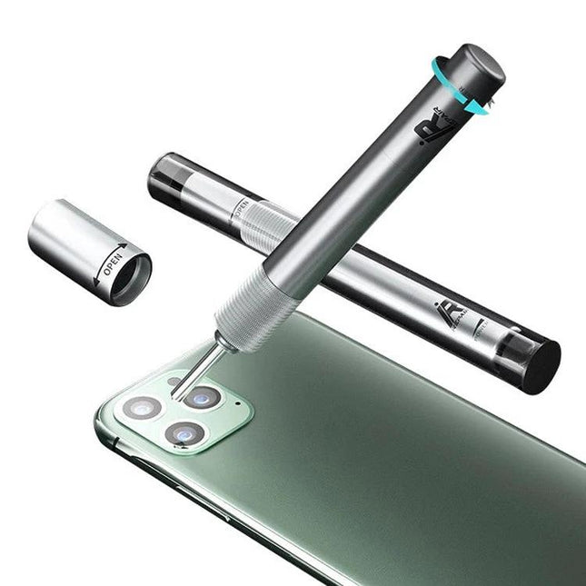 Mijing iRepair GD10 Pen for Safe Phone Back Glass Repair shown applying precise pressure to mend cracked phone back glass