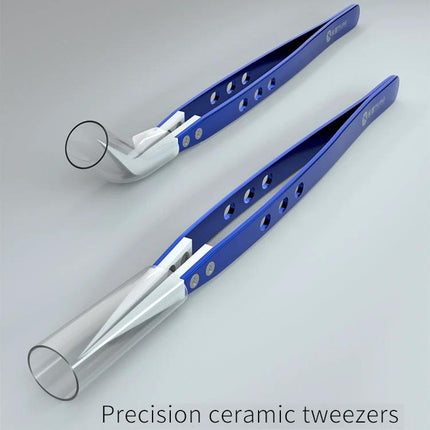 Mijing Antistatic Tweezers for Precision Electronic Repair — blue precision ceramic tweezers for handling small components safely