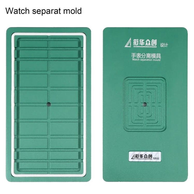 Precision Mold for Apple Watch Screen Repair and Alignment green watch separation mold used for aligning and laminating Apple Watch screens