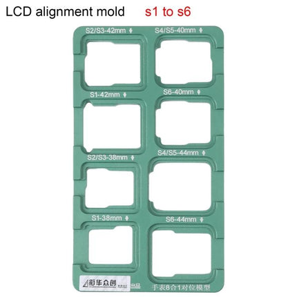 Precision Mold for Apple Watch Screen Repair and Alignment - green LCD alignment mold for S1 to S6 models