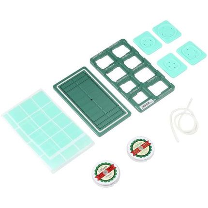 Precision Mold for Apple Watch Screen Repair and Alignment shown with alignment frames, adhesive pads and repair tools for precise laminating