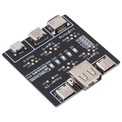 Mechanic DT3 USB Cable Tester for Short Circuit Detection - compact black PCB with multiple USB ports and test LED labels