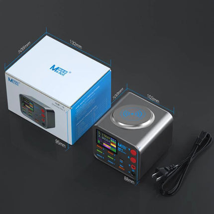 MaAnt Dianba NO.1 Wireless Multi-Port USB Charger for Devices on desk with packaging, display and wireless charging pad