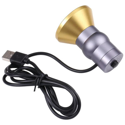 BOERUI USB UV Lamp for Curing Ink in Artistic Projects handheld USB-powered lamp with gold reflector and black cable