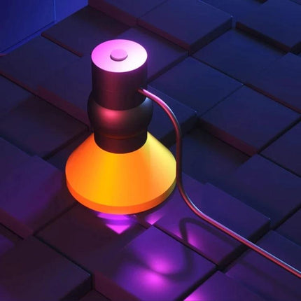 BOERUI USB UV Lamp for Curing Ink in Artistic Projects glowing on a tiled workspace with USB cable attached