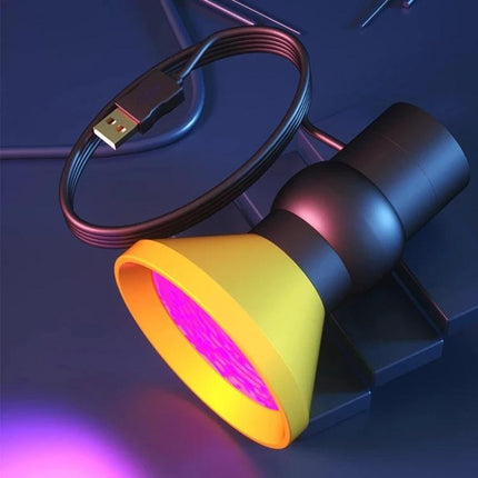 BOERUI USB UV Lamp for Curing Ink in Artistic Projects compact USB-powered curing lamp with cable illuminating purple UV light