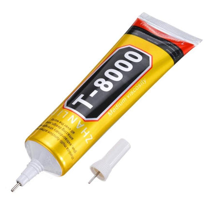 50ml T-8000 Multi-Function Adhesive for Crafts and Repairs tube on white background showing nozzle and cap