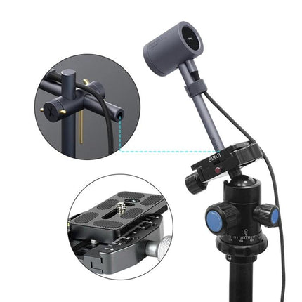 Qianli Super Cam X Thermal Imager for Electronics Repair mounted on adjustable tripod head displaying cable and mounting details