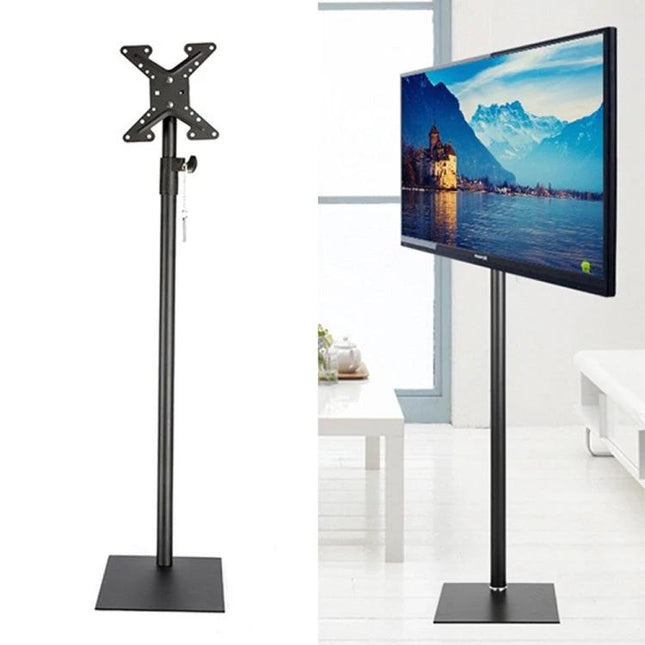 Height Adjustable TV Floor Stand with 360 Degree Rotation for TVs in modern living room, cold-rolled steel, 20kg load capacity