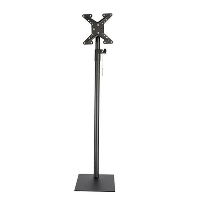 Height Adjustable TV Floor Stand with 360 Degree Rotation for TVs - black cold-rolled steel stand, 20kg capacity, height adjustable and 360° rotation
