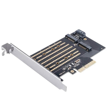 Orico PDM2 Adapter for Upgrading PC Storage with M.2 Drives black PCIe adapter card showing dual M.2 slots and bracket