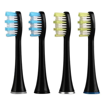 Replacement Brush Heads for Sonic Toothbrush Black White 4 Pack | Syndmart