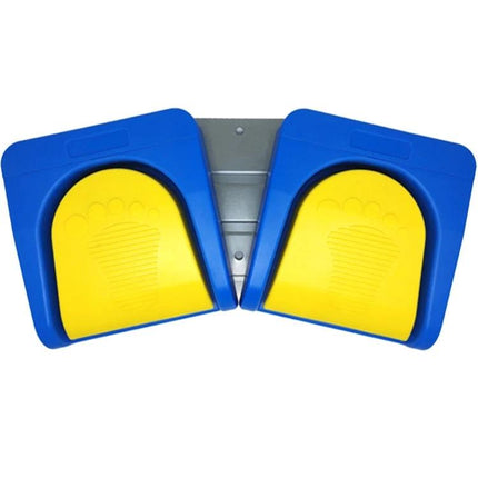 Wireless Bluetooth Foot Pedal for Hands-Free Device Control - blue dual-pedal with yellow foot pads for video editing, gaming, sewing and PC shortcuts
