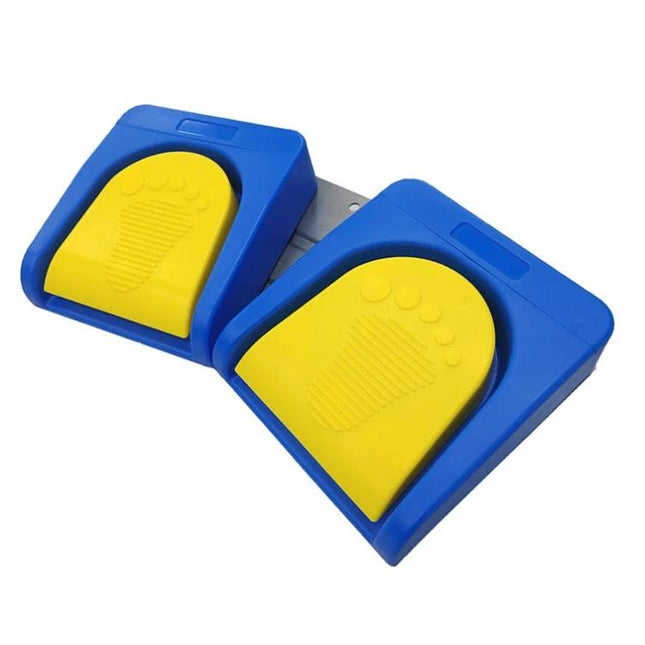Wireless Bluetooth Foot Pedal for Hands-Free Device Control - blue dual yellow pedal for hands-free computer and tablet shortcuts