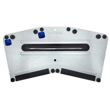 Wireless Bluetooth Foot Pedal for Hands-Free Device Control — brushed aluminum foot pedal with anti-slip pads and single central trigger slot