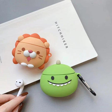 Daily Use Lion Design Protective Case for AirPods - cute lion silicone cover protects against dust and smudges, charging-friendly for daily commute