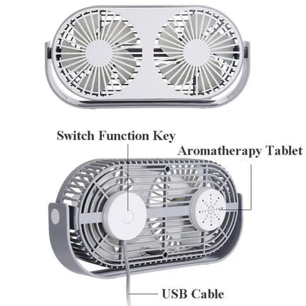 Small Bean Mini Desk Fan With Humidifier USB Double Leaf