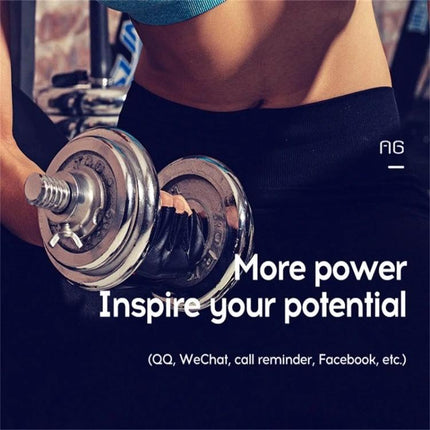 116plus Bracelet for Everyday Activity and Health Monitoring shown on wrist during weight lifting, tracking steps heart rate and sleep