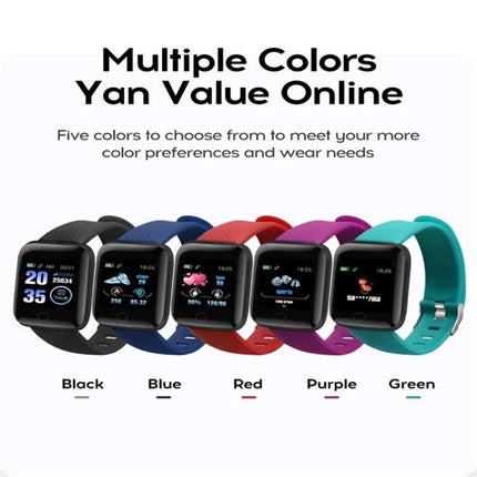 116plus Bracelet for Everyday Activity and Health Monitoring - five color options (black, blue, red, purple, green) smartwatch