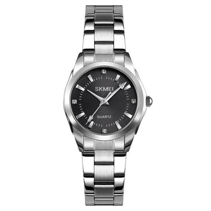 Skmei Casual Women's Quartz Watch with Steel Strap - stainless steel round dial women’s everyday quartz watch