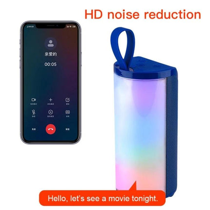 TG Portable Bluetooth Speaker For Outdoor Gatherings And Home Use showing phone call display, lighted portable speaker with loop handle