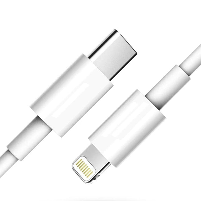 Charging Cable for Everyday iPhone Use at Home and on the Go - white USB-C to Lightning cable for fast 18W charging, travel and home use
