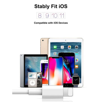 Charging Cable for Everyday iPhone Use at Home and on the Go - 18W fast charging compatible with iOS iPhone iPad Apple Watch