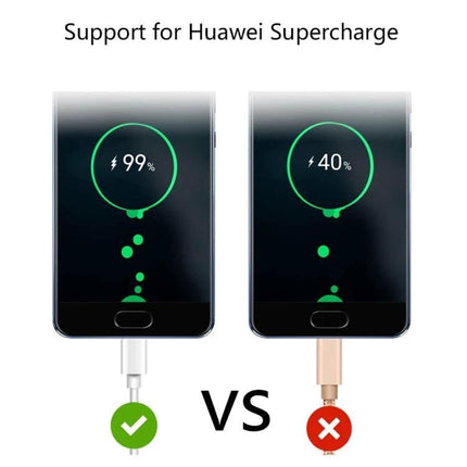 Essential USB-C Cable for Daily Device Charging Needs charging a Huawei phone showing 99% vs 40% support for Huawei Supercharge