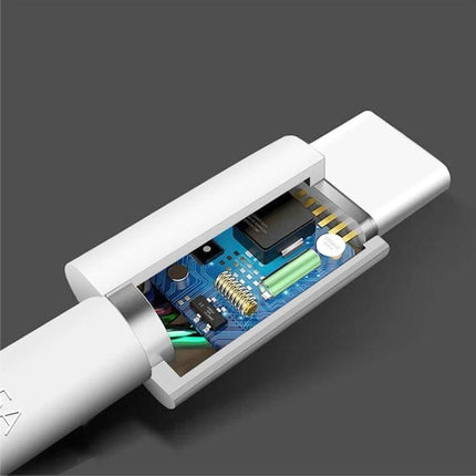 Essential USB-C Cable for Daily Device Charging Needs showing internal circuit components and connector cross-section
