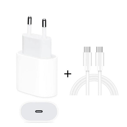 Handy Charger Set for Daily Phone Use on the Go - white PD 18W adapter with Type-C cable for commuting and travel