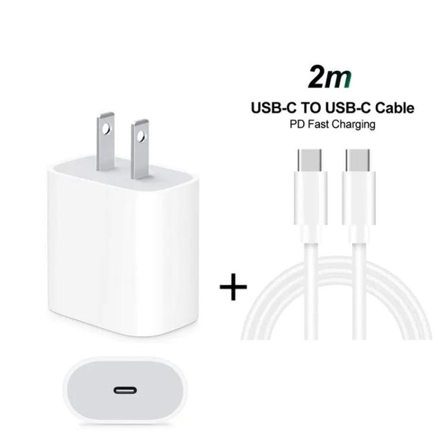 USB-C Travel Charger With 2m Fast Charging Cable, 18W PD
