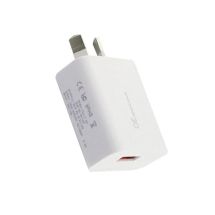 Essential USB Wall Charger for Daily Phone Power at Home - white QC3.0 single-port plug with fireproof casing