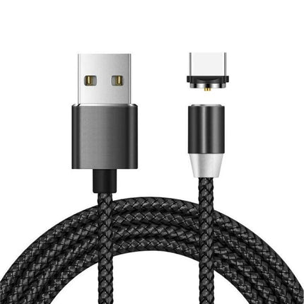 Essential Magnetic Cable for Everyday Device Charging - braided Type-C magnetic charging cable with USB-A connector and 360-degree snap-on tip
