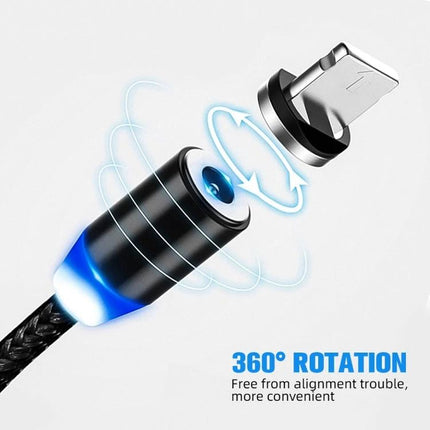Essential Magnetic Cable for Everyday Device Charging - Type-C 360° magnetic snap cable with braided cord and quick-connect tip
