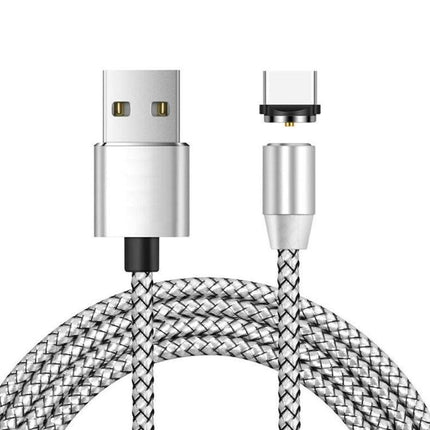Essential Magnetic Cable for Everyday Device Charging - braided Type-C magnetic charging cable with USB-A connector and 360-degree snap-on tip
