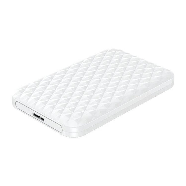 Orico 2.5-Inch Portable Hard Drive Enclosure in Black and White slim white ABS portable external storage enclosure