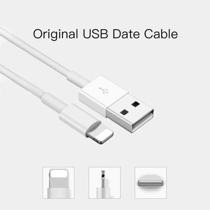 Compact Charger Set for Everyday Device Charging on the Go - white USB to Lightning cable and multi-port charger for phones and tablets