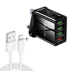 8 Pin Set UK Plug / Black