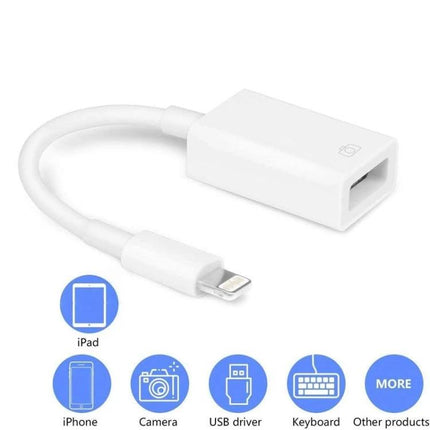 FA-STAR Adapter for Daily iOS USB Device Connections — white plug-and-play Lightning to USB adapter for iPhone iPad camera keyboard transfers