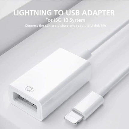 FA-STAR Adapter for Daily iOS USB Device Connections - white Lightning to USB adapter for quick photo transfers and keyboard use, plug-and-play